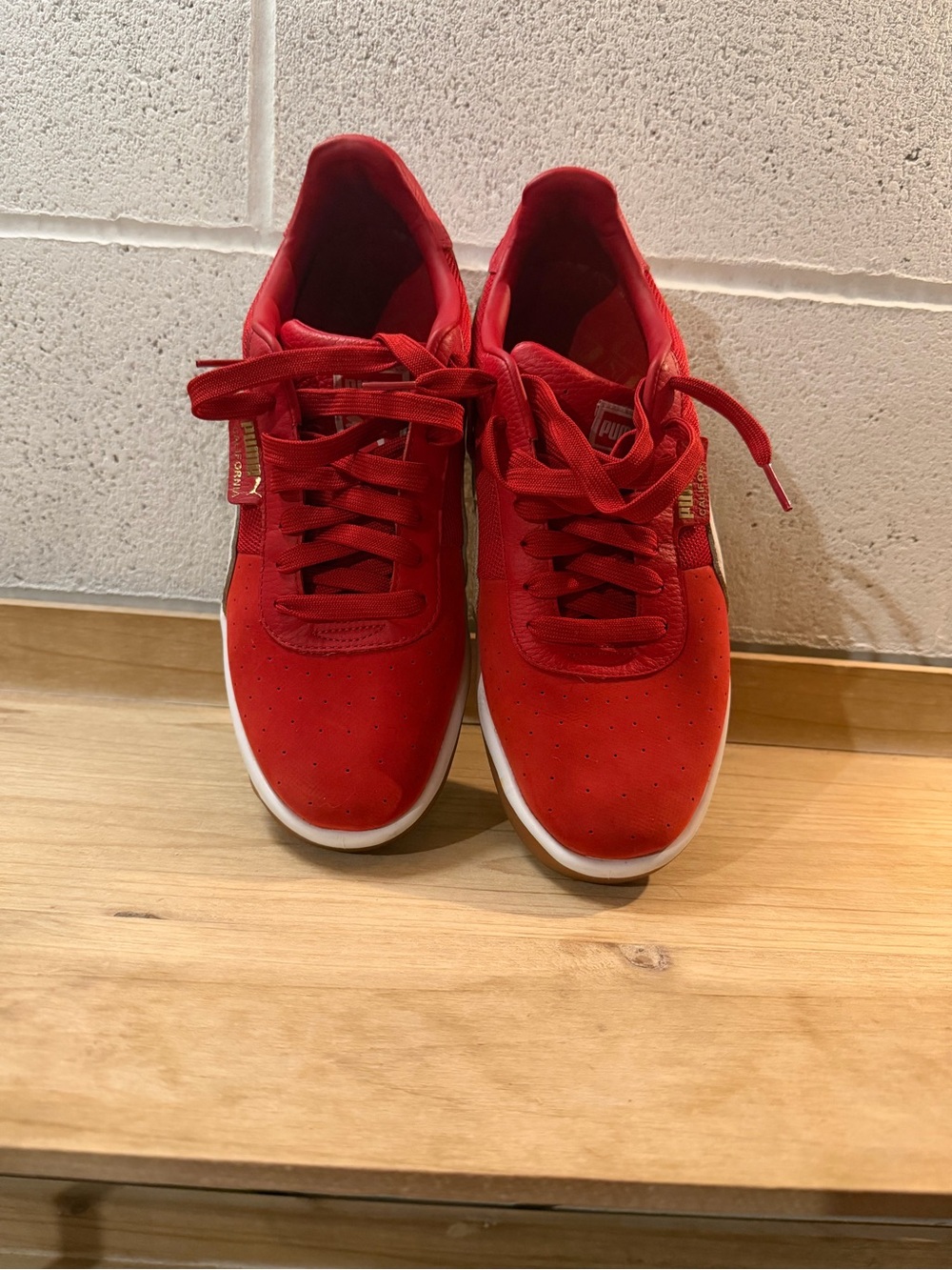 Puma California Vintage Sneakers – Men's Size 12 (Red / White / Gum)